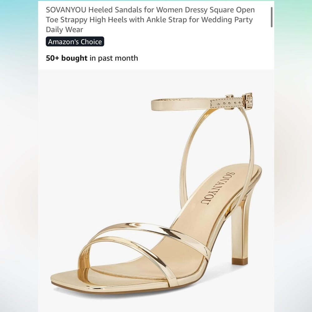 Gold Heeled Sandals for Women sz 9
